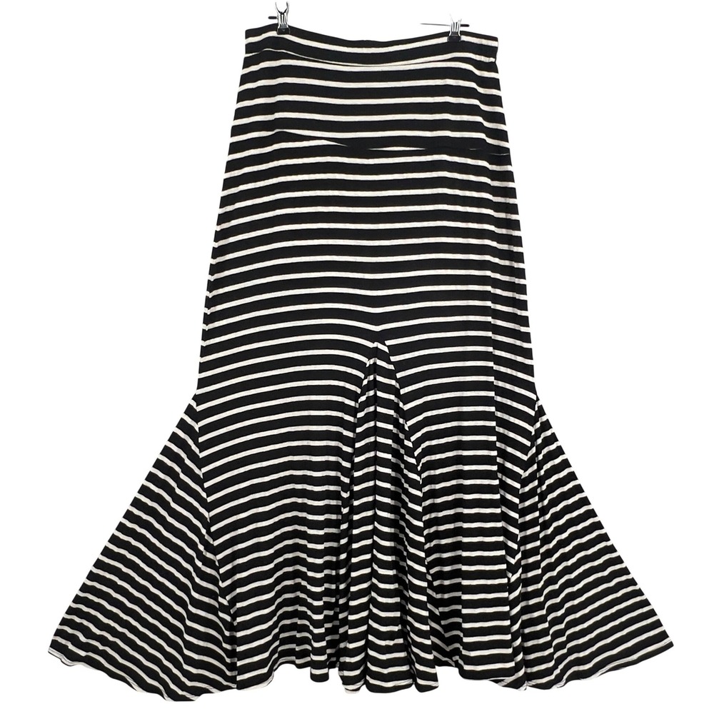 Bordeaux Anthropologie Mermaid Mermaid Maxi Skirt Black White Stripe L